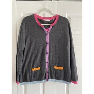 Basler Womens EU46 Gray Caridgan Sweater Set Pink Cashmere Wool Set Preppy